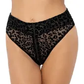 Noir Handmade F290 Trusser med Leopardmønster og Lynlås