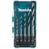Makita - Borebitsæt - for træ - 5 stykker - 5 mm, 6 mm, 8 mm, 10 mm, 4 mm - SDS-plus - længde: 105 mm, 123 mm, 116 mm, 163 mm, 147 mm