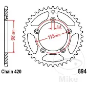 JT Sprockets 420 Jtr894.48 Steel Bagtandhjul