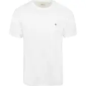 Gant Ganttil mænd. 2003184 T-shirt Regular Fit Shield hvid (S), Casual, Bomuld, Korte ærmer, Bæredygtig