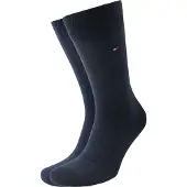 Tommy Hilfiger 2-pak Socks Birdseye 001 Blå Mørkeblå måle