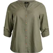Zizzi Bluse 'CANANNA' oliven