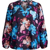 Zizzi Bluse 'MCLARU' marin / azur / rustbrun / mørk pink