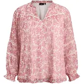 Zizzi Bluse 'Mkiko' kirsebærsrød / offwhite