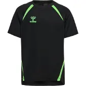 Hummel T-shirt - hmlLead 2.0 Jersey - Sort/Grøn - - 14 år (164) - T-Shirt