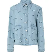 Pieces Flora Denim Emb Skjorte Med Lange ærmer