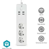 Nedis Stikdåse Med 3 Udtag Og 4 Usb-porte
