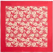 Ralph Lauren Tørklæde 'FLOWERS' ecru / rød / hvid