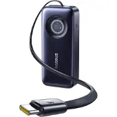 Baseus EnerCore CR11 20000mAh 67W Power Bank with Retractable USB-C Cable - Black - 20000 mAh