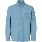 Selected Regcarlo Denim Skjorte Med Lange ærmer