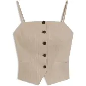 HUGO Slim fit top med vestelook og skinnende nålestriber