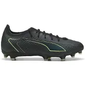 Puma ULTRA 6 PRO FG/AG Football Boots Unisex, Shoes, Black/Fizzy Light/Green Terrain, 42.5