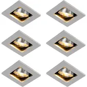 QAZQA Sæt med 6 moderne indbygningsspots aluminium drejelige og vipbare GU10 50mm - Qure