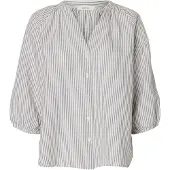 Selected Bluse 'SLFCLEO-ALBERTA' taupe / hvid