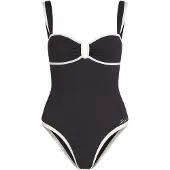 Karl Lagerfeld Badedragt 'Signature' sort / hvid