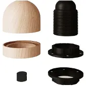Creative Cables E27 Træ Gevind Halvkugleformet Lampholder-sæt
