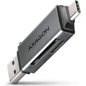 Axagon Superspeed USB-C & USB-A - SD / microSD Mini kortlæser