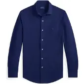 Ralph Lauren Polo Ralph Laurentil mænd. 710A12399002 Ultralet navy piqué-skjorte (M), Casual, Party, Bomuld, Klassisk, Lange ærmer, Blå