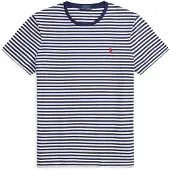 Ralph Lauren Polo Ralph Laurentil mænd. 710956828502 Marinblå Custom Slim Fit strikket t-shirt (XL), Casual, Bomuld, Korte ærmer