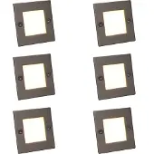 QAZQA Sæt med 6 moderne indbygningsspots stål inkl. LED - Square 7