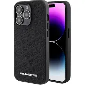 Karl Lagerfeld KLHCP15LPQKPMK iPhone 15 Pro 6,1" sort/sort hårdt cover Quiltet K-mønster