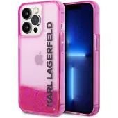 Karl Lagerfeld Liquid Glitter Pink iPhone 14 Pro Max Etui