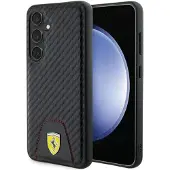 Ferrari Carbon Stitched Bottom-etui til Samsung Galaxy S24 - sort