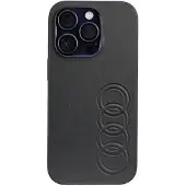 Audi syntetisk læder iPhone 14 Pro 6.1" sort/sort hardcase AU-TPUPPCIP14P-TT/D1-BK