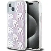 DKNY Liquid Glitter Multilogo etui til iPhone 15 / 14 / 13 - pink
