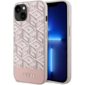 GUESS Dėklas GUHMP14SHGCFSEP IPHONE 14/15/13 6.1 Rožinis / Rožinis HARD CASE GCUBE STRIPES MAGSAFE