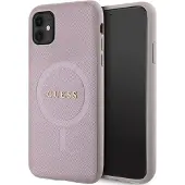 GUESS GUHMN61PSAHMCP taske til iPhone 11 / Xr - pink Saffiano MagSafe
