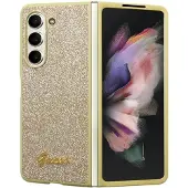 GUESS Glitter Script-etui til Samsung Galaxy Z Fold 5 - guld