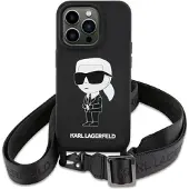 Karl Lagerfeld KLHCP15SSCBSKNK iPhone 15 6,1" hardcase sort/sort Crossbody Silikone Ikonik