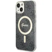 GUESS IML 4G MagSafe-etui til iPhone 15 - sort