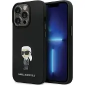 Karl Lagerfeld KLHCP14XSMHKNPK etui til iPhone 14 Pro Max 6.7" - sort Silikone Ikonik Metal Pin