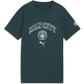 Puma Manchester City FtblCulture Tee Youth, Clothing, Green Terrain/Sea Glass, 11-12Y