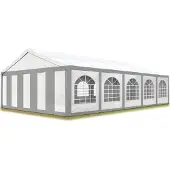TOOLPORT 5x10m, Partytelt, PE-teltdug, grå-hvid
