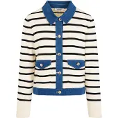 Morgan's Pomade Cardigan marin / blue denim / offwhite