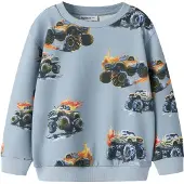 Name it Sweatshirt 'NMMDali' lyseblå / mørkeblå / orange / hvid