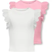 ONLY GIRLS Overdel 'KOGDrea' lys pink / hvid