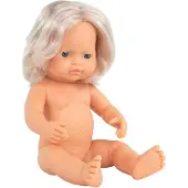 Miniland Europæisk Blond Babydukke 38 Cm