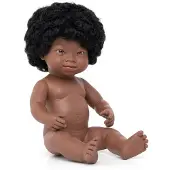 Miniland Afrikansk Babydukke Med Downs Syndrom 38 Cm