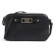 Armani Exchange A|X Armani Exchangetil kvinder. XW002612AF15632UC010 Skuldertaske med frontal metalplade og justerbar rem sort (OSFA), Casual, Polyester