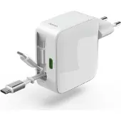 Hama Foldable 2x Qc Pd 30w Usb-c Vægoplader