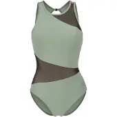 Arena Badedragt 'Mesh Vent Back Angle' pastelgrøn / sort