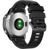 FIXED - Urrem for smart watch - 26 mm, silicone - sort - for Garmin Fenix 6X Enduro fenix 5X Plus quatix 7X Sapphire Solar Tactix 7, Delta