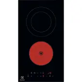 Electrolux Domino LHR3233CK - Keramisk kogeplade - 2 plader - Niche - bredde: 27 cm - dybde: 49 cm - rammeløs - sort