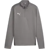 Puma Træningstrøje teamGOAL 1/4 Lynlås - Grå/Hvid Børn, størrelse 116 cm