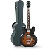 Hartwood Revival Legend TR Semi Acoustic Guitar & Hard Case Sunburst