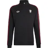 Adidas Manchester United Track Top Og Half Zip - Sort - , størrelse Large